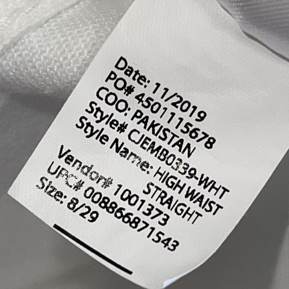 Ella moss White High Waisted Straight Leg Cropped Jeans Sz. 29/8 - Picture 12 of 17